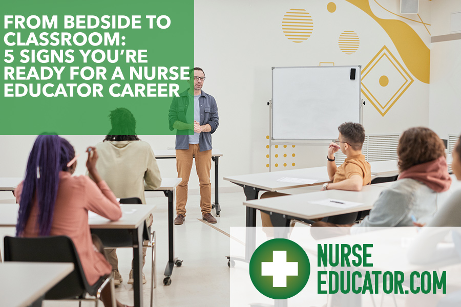 Nurse educator in a classroom with students