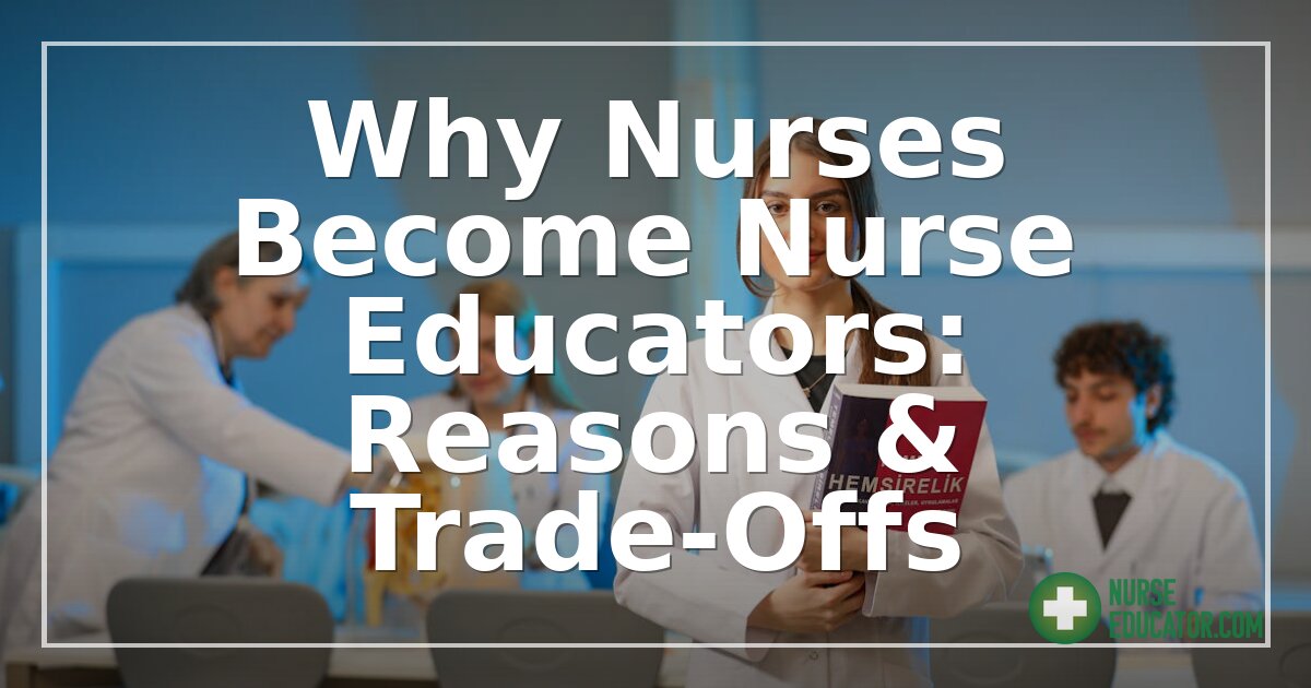 Why Nurses Become Nurse Educators: Reasons & Trade-Offs