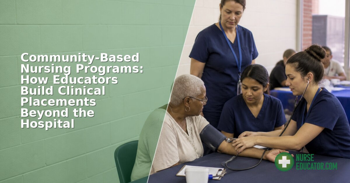 Community-Based Nursing Clinical Placements: Educator Guide